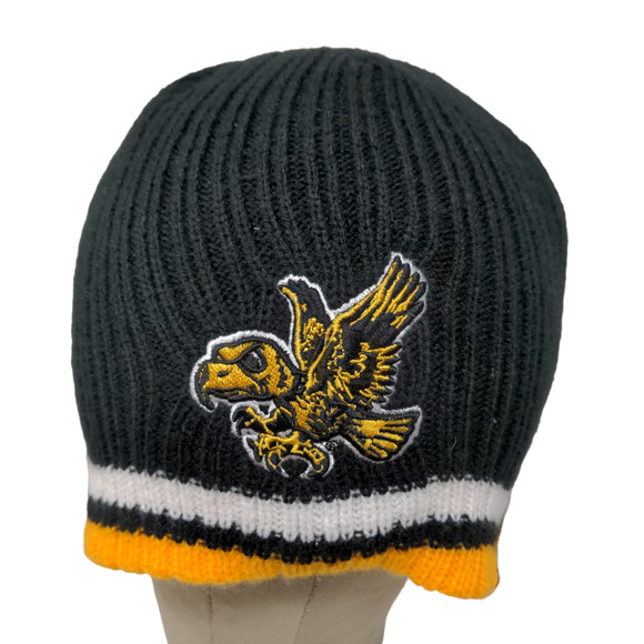Franchise Club Iowa Hawkeyes Men's Knit Beanie Hat Black Embroidered Bird Logo - Picture 1 of 12